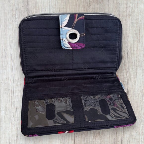 New Vera Bradley Performance Twill Turnlock Wallet - Mayfair in Bloom - Picture 4 of 6